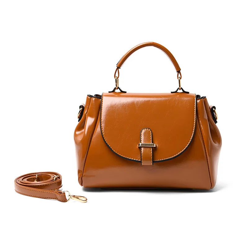 Vintage Leather Crossbody Bag for Women
