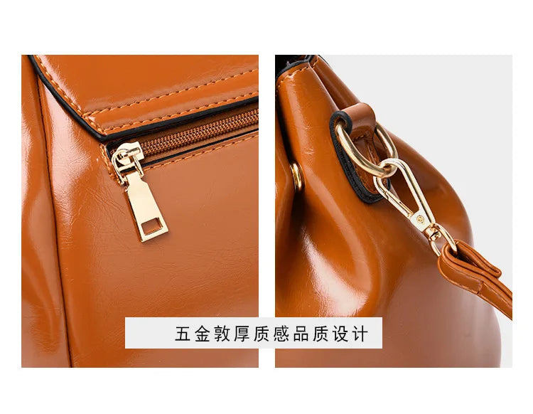 Vintage Leather Crossbody Bag for Women
