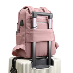 Casual Nylon Women Backpack High School Bag Multi-pocket Travel Bag