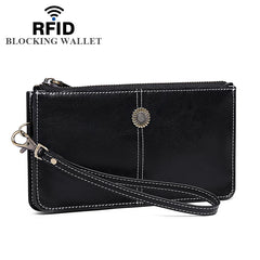 Large-Capacity Leather Wallet Zipper Phone Bag Women Carteira