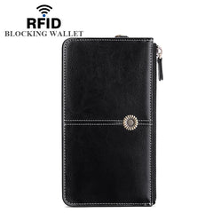 Large-Capacity Leather Wallet Zipper Phone Bag Women Carteira