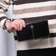 Large-Capacity Leather Wallet Zipper Phone Bag Women Carteira