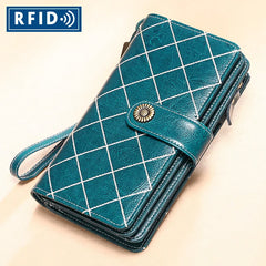 RFID Wallet Women Zipper Walets Leather Clutch Long Wallets Ladies Purse