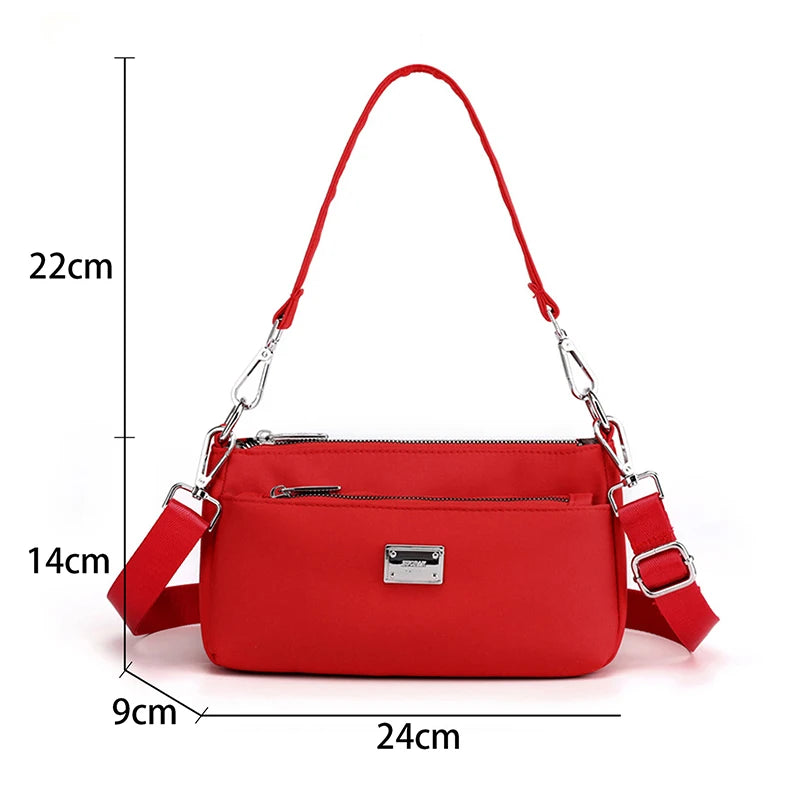 Waterproof Crossbody Bag Nylon Satchel Female Shoulder Bag