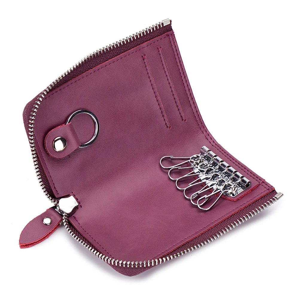Premium Leather Women Minimalist Key Holder Case Keychains