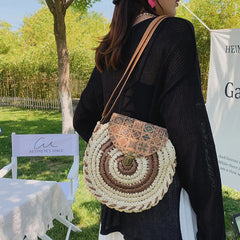 Straw Women Shoulder Crossbody Bags Handbag Purses Woven Beach Ladies Travel Bag