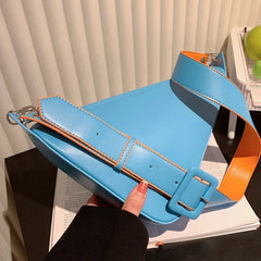 Green PU Leather Women Messenger Bag Crossbody Shoulder Saddle Clutch Handbag