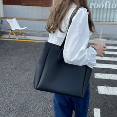 Large Capacity Bucket Handbags PU Leather Women's Totes Shopping Bag