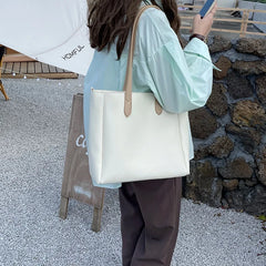 Large Capacity Bucket Handbags PU Leather Women's Totes Shopping Bag
