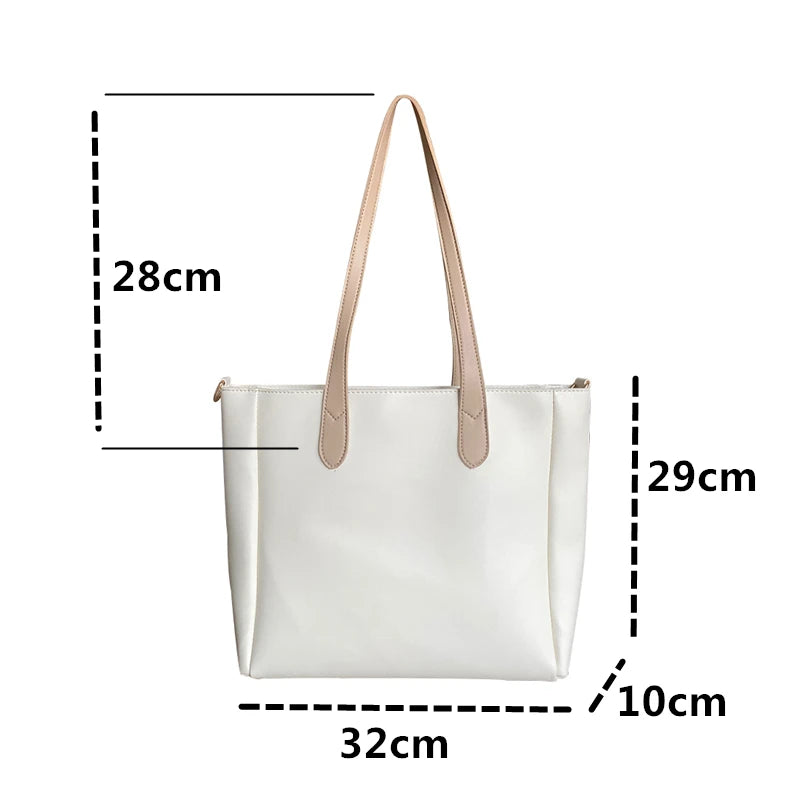 Large Capacity Bucket Handbags PU Leather Women's Totes Shopping Bag