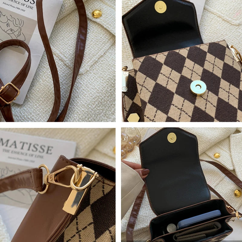 Retro PU Leather Crossbody Bag for Women Girls