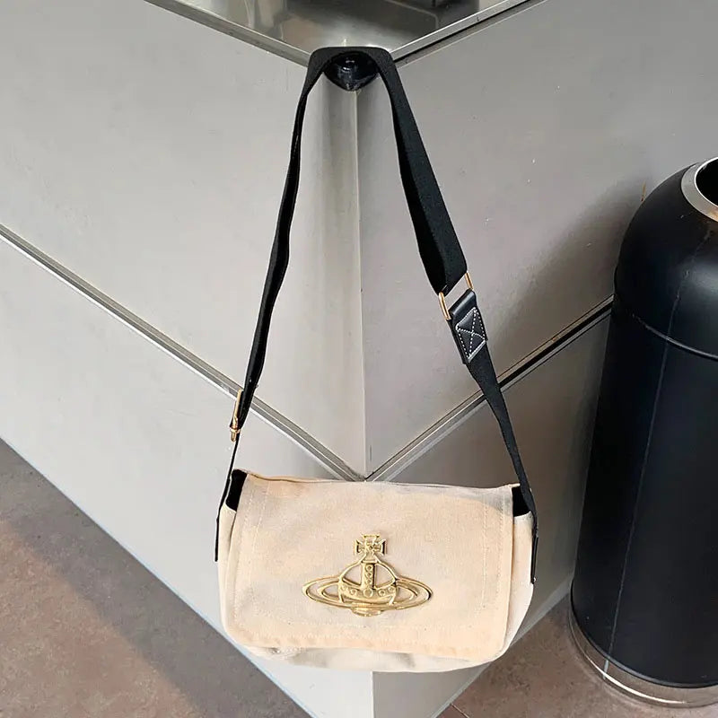 Women Vintage Canvas Shoulder Handbags Female Student Portable Messenger Bag