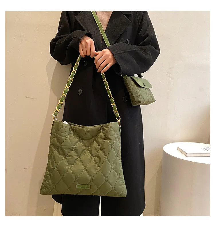 Canvas Women's Shoulder Bag Chain Crossbody Bag