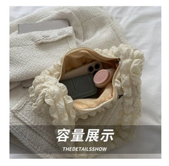 Canvas Crossbody Bag Half Moon Handbag for Women
