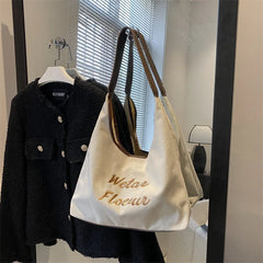 Canvas Women's Shoulder Bag Half Moon Handbag