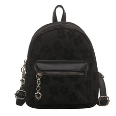 Canvas Women's Backpack Tassel Small Square School Bag Travel Bag