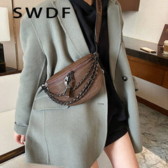 Chain Waist Bags Women Chest Bag Crossbody Bags Female Waist Packs Handbag Fanny