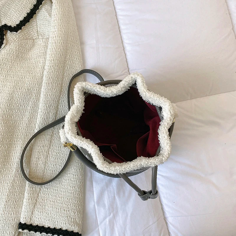 Christmas Lambs Wool Crossbody Messenger Bag for Women