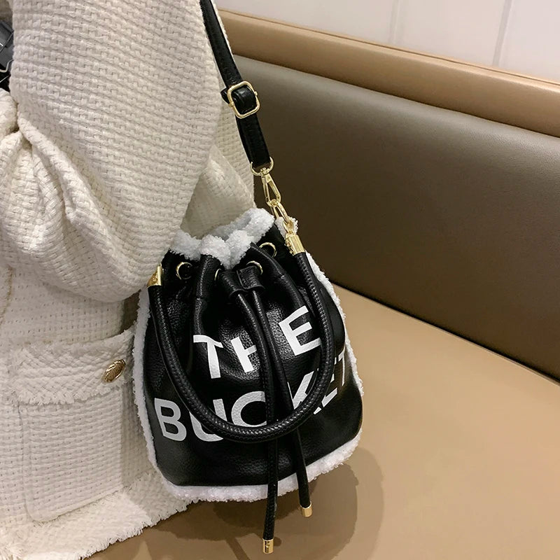Christmas Lambs Wool Crossbody Messenger Bag for Women