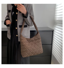 Cotton Crossbody Half Moon Handbag for Women