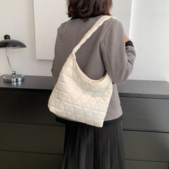 Cotton Crossbody Half Moon Handbag for Women