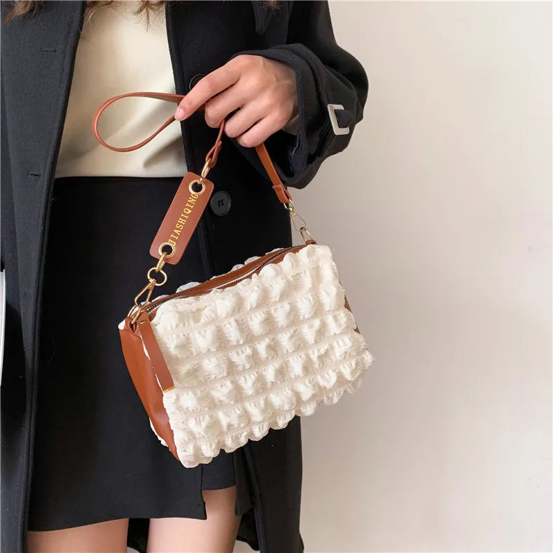 Cotton Women's Shoulder Bag Small Square Crossbody Bag