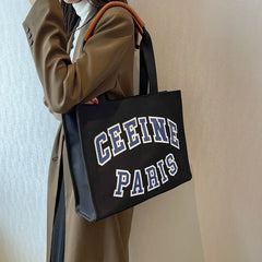Denim Shoulder Bag Large Flap Handbag Women's Crossbody Bag