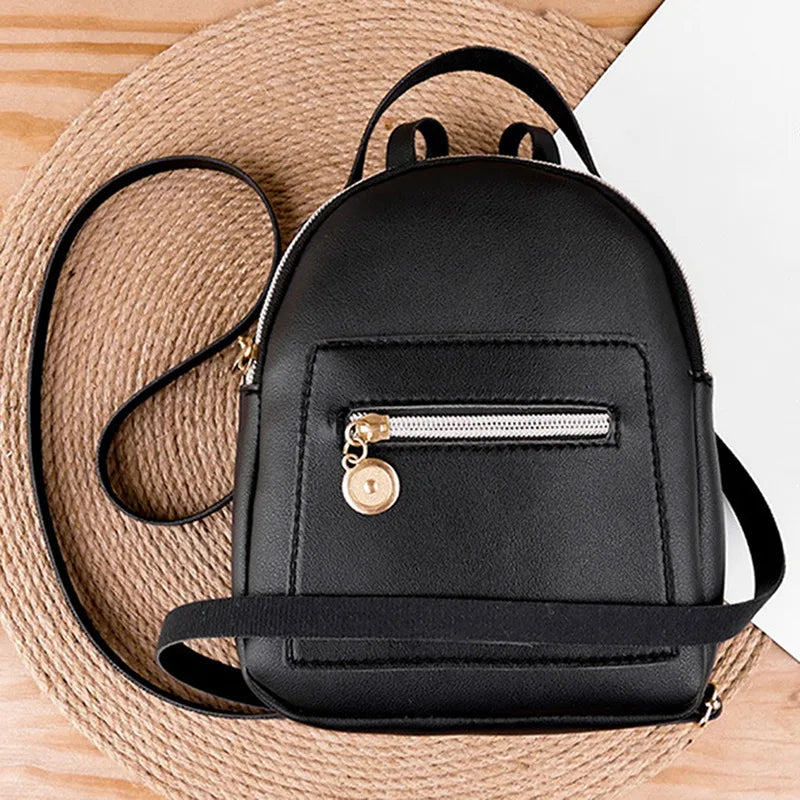 Women Mini Soft Touch Backpack Multi-Function Small Female Ladies