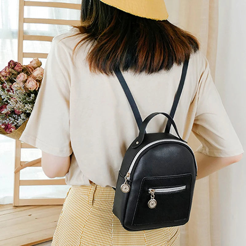 Women Mini Soft Touch Multi-Function Backpack Small Female Ladies