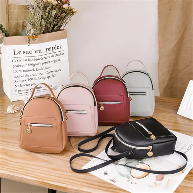 Women Mini Soft Touch Backpack Multi-Function Small Female Ladies