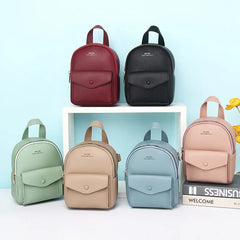 Women Mini Backpack Soft PU Leather High Capacity Shoulder Bag Purse