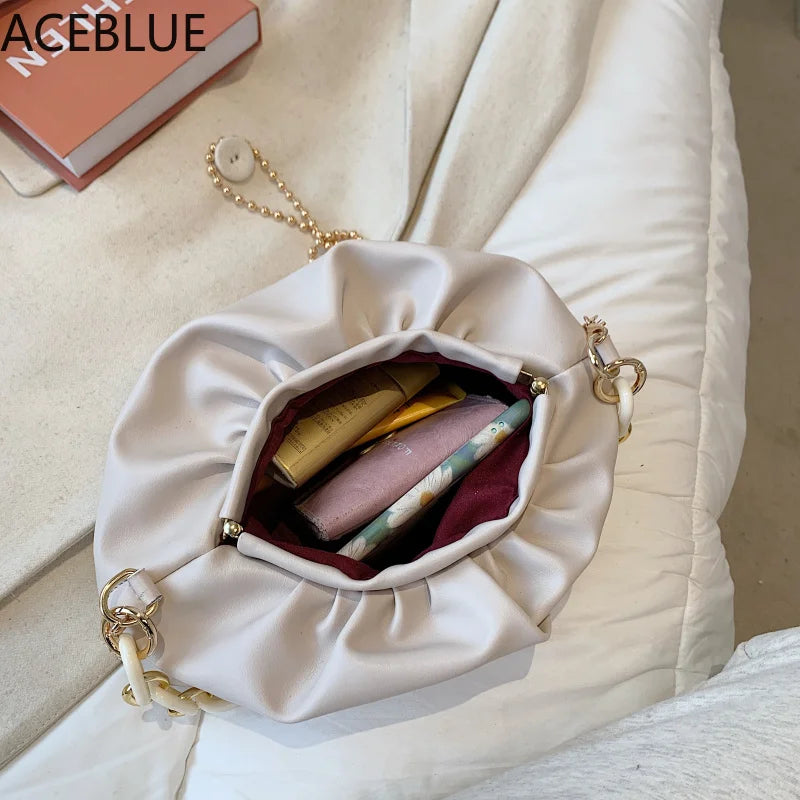 Women's Golden Chain Small Crossbody Bag Travel Shoulder Handbags