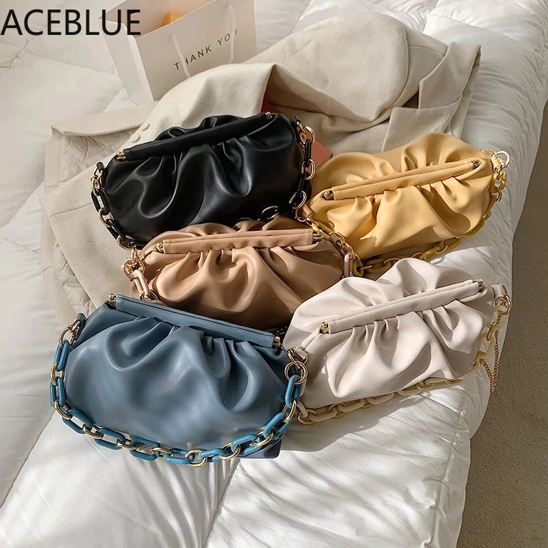 Women's Golden Chain Small Crossbody Bag Travel Shoulder Handbags