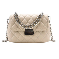 Women's Silver Chain Crossbody Bag Small Flap Handbag Shoulder Totes