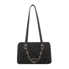 Floral Print Chain Crossbody Bag Large Handbag