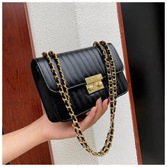 Floral Print Women's Shoulder Bag Chain Handbag Small Square Crossbody Bag