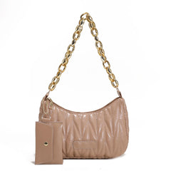 Floral Quilted Shoulder Bag Chain Crossbody Handbag