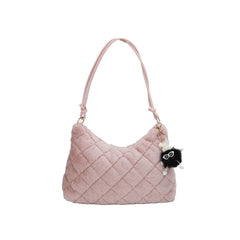 Women's Half Moon Crossbody Bag in Fur