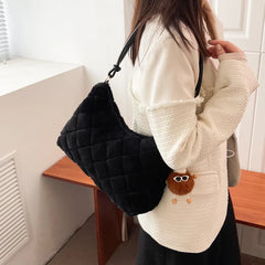 Women's Half Moon Crossbody Bag in Fur