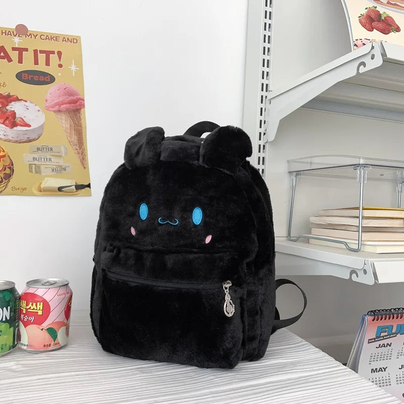 Fur Women's Backpack Shell School Bag Versatile Travel Bag