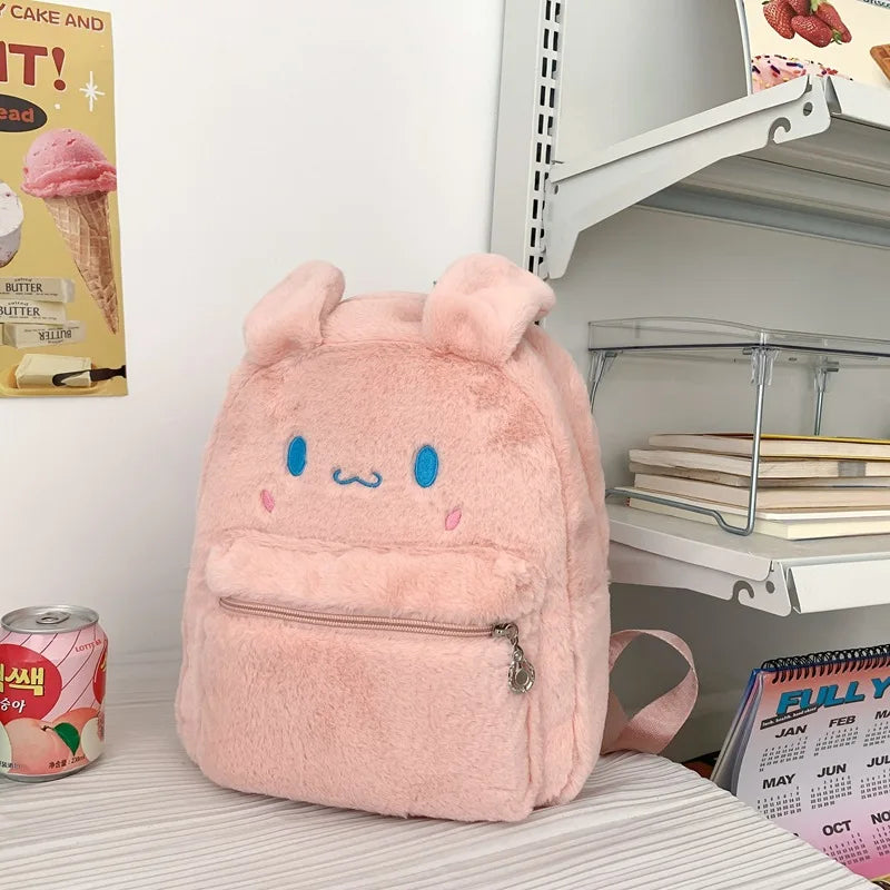 Fur Women's Backpack Shell School Bag Versatile Travel Bag