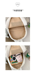 Fur Women's Backpack Shell School Bag Versatile Travel Bag