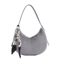 Women's Tassel Shoulder Bag Half Moon Crossbody Bag