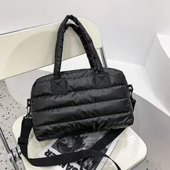 Women's Down Shoulder Bags Winter Travel Totes
