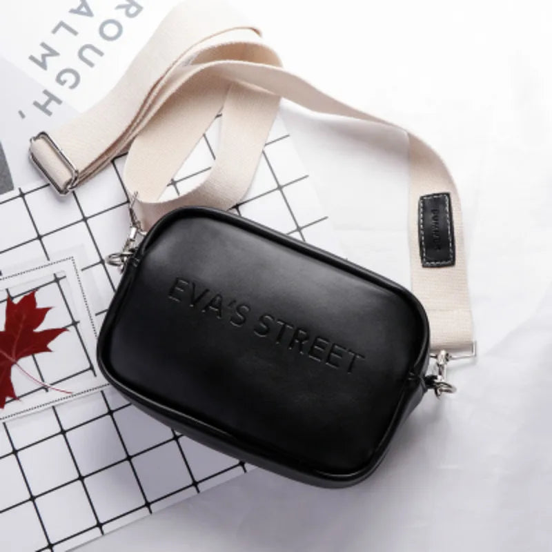 Leather Women Shoulder Messenger Bag Letter Flap Handbag