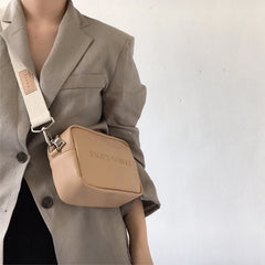 Leather Women Shoulder Messenger Bag Letter Flap Handbag