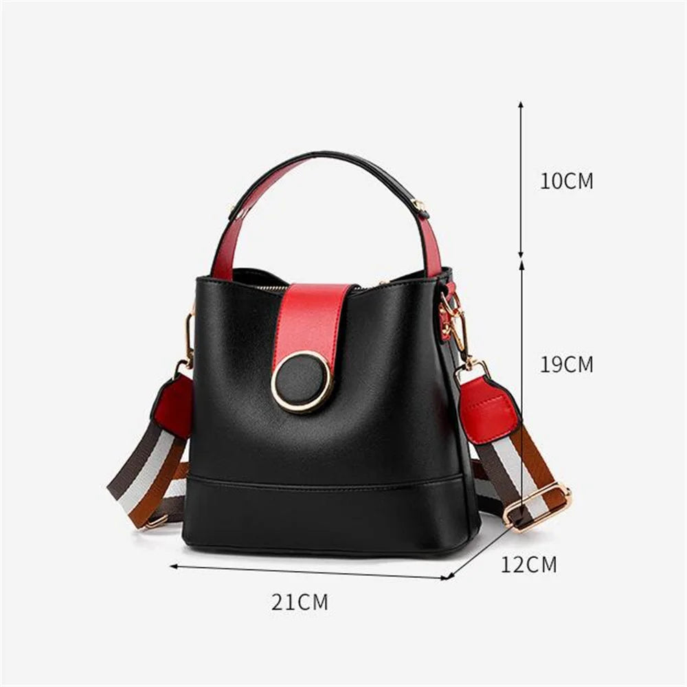 Single Shoulder Bags PU Leather Large Capacity Ladies Bucket Bags
