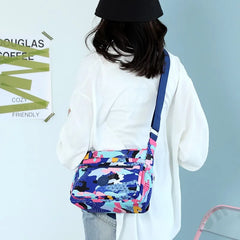 Nylon Flower Pattern Crossbody Bags For Women Shoulder Bag Lady Small Handbags