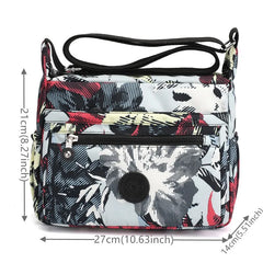 Nylon Flower Pattern Crossbody Bags For Women Shoulder Bag Lady Small Handbags