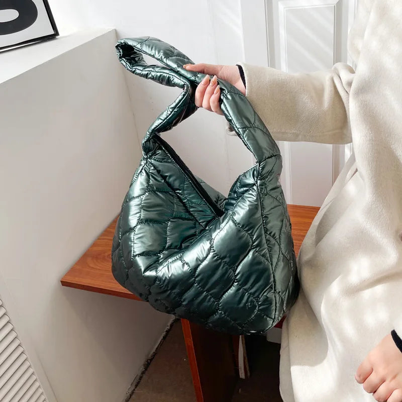 Nylon Women's Shoulder Bag Half Moon Handbag